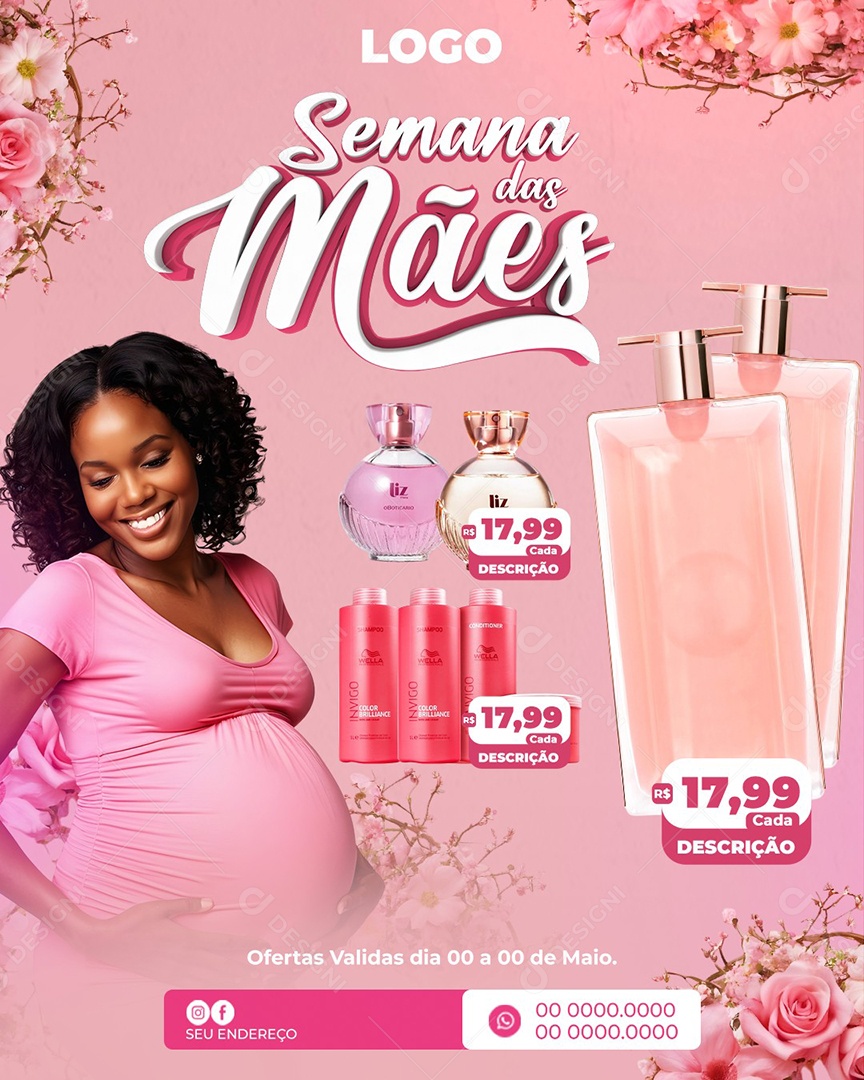 Promoção Semana das Mães Social Media PSD Editável