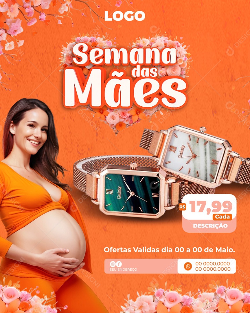Promoção Semana das Mães Social Media PSD Editável