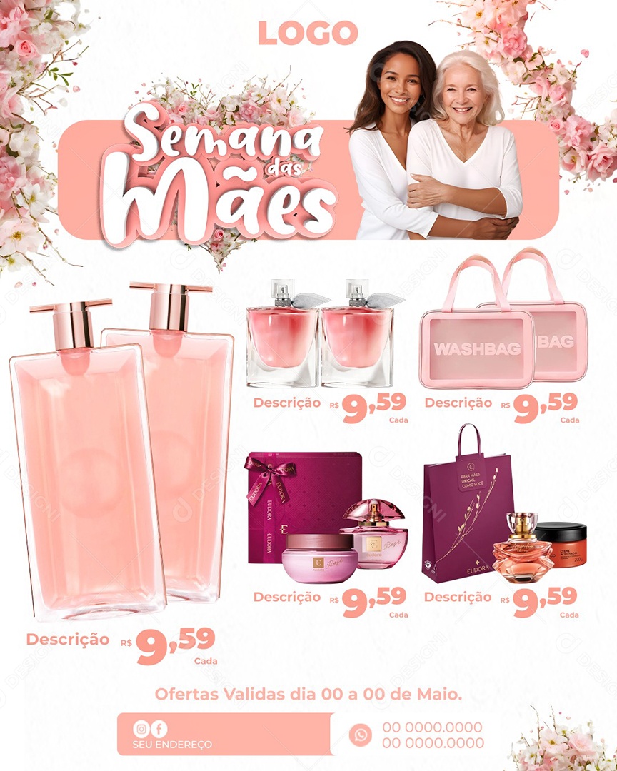 Promoção Semana das Mães Social Media PSD Editável