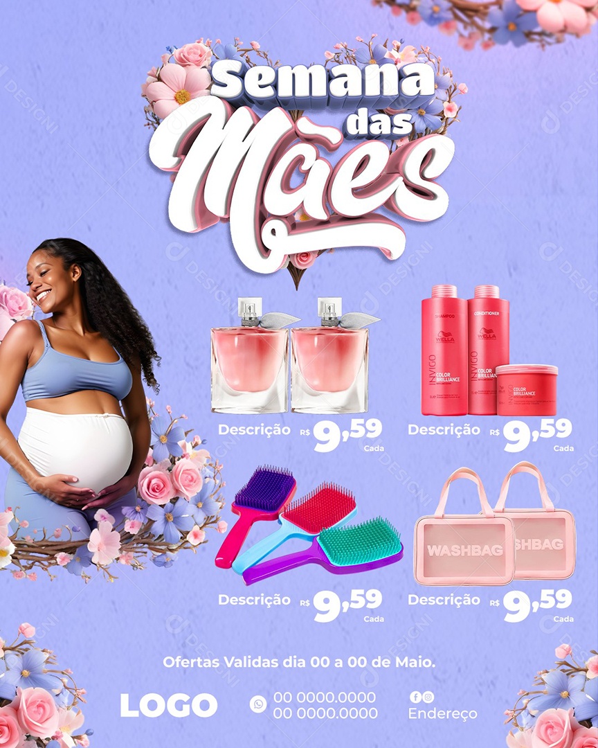 Promoção Semana das Mães Social Media PSD Editável