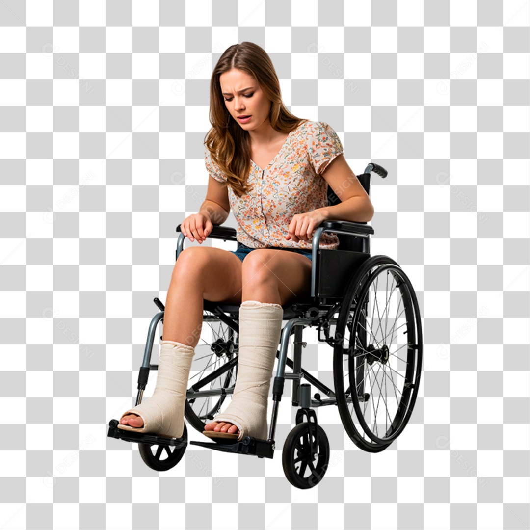 Mulher em Cadeira de Rodas PNG Transparente