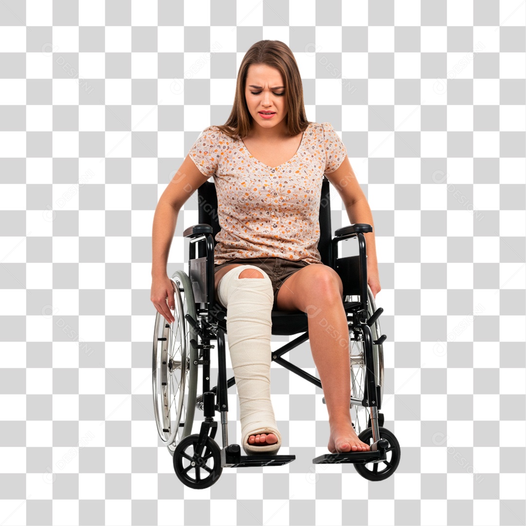 Mulher em Cadeira de Rodas PNG Transparente