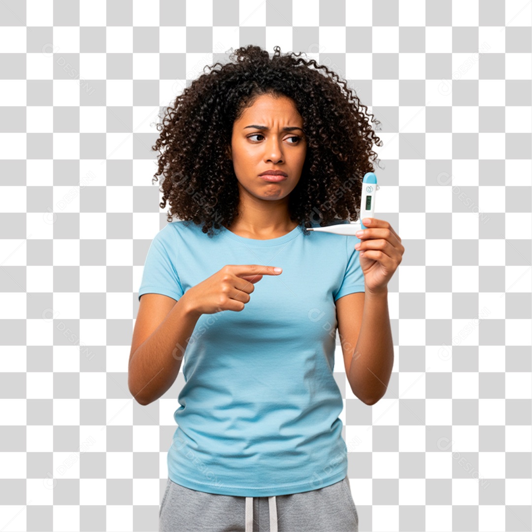 Mulher com Termômetro PNG Transparente