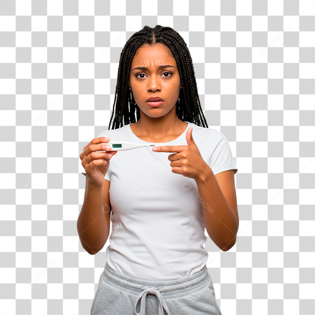 Mulher com Termômetro PNG Transparente