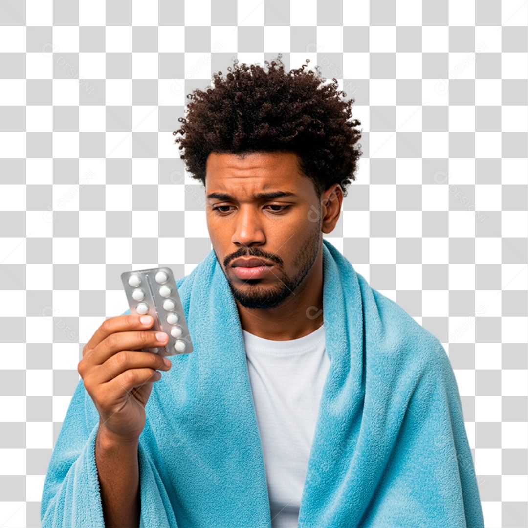 Homem com Febre PNG Transparente