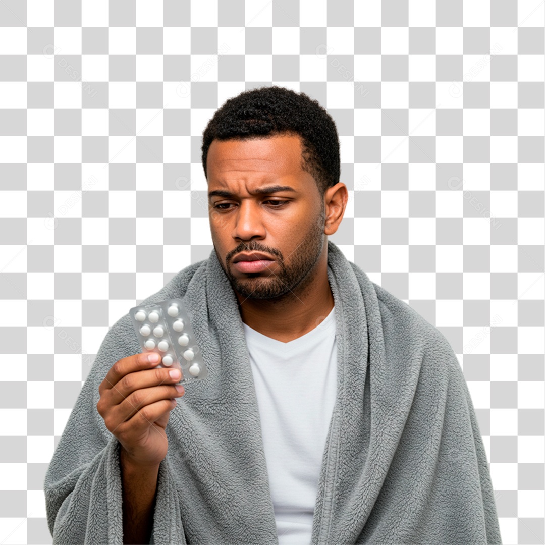 Homem com Febre PNG Transparente