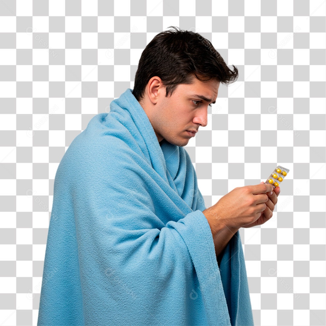 Homem com Febre PNG Transparente