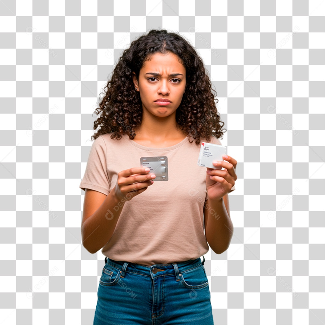 Mulher com Remédio PNG Transparente