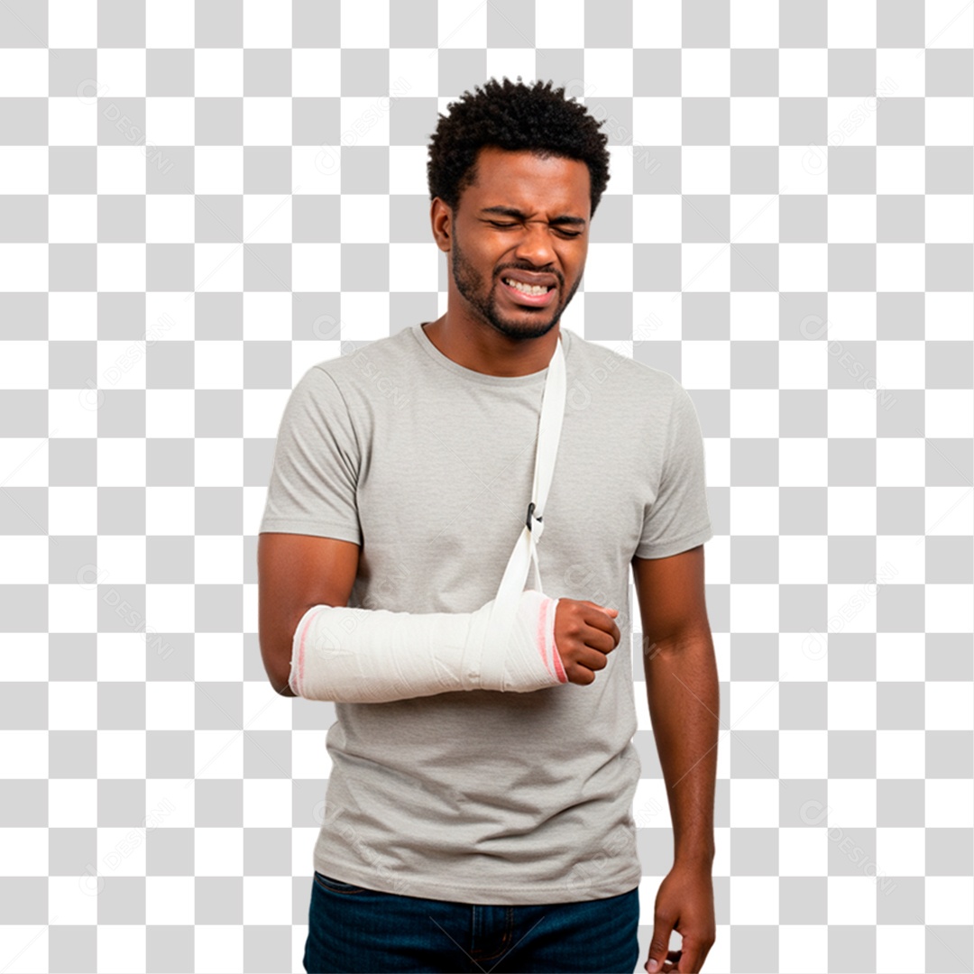 Homem com Tipoia PNG Transparente