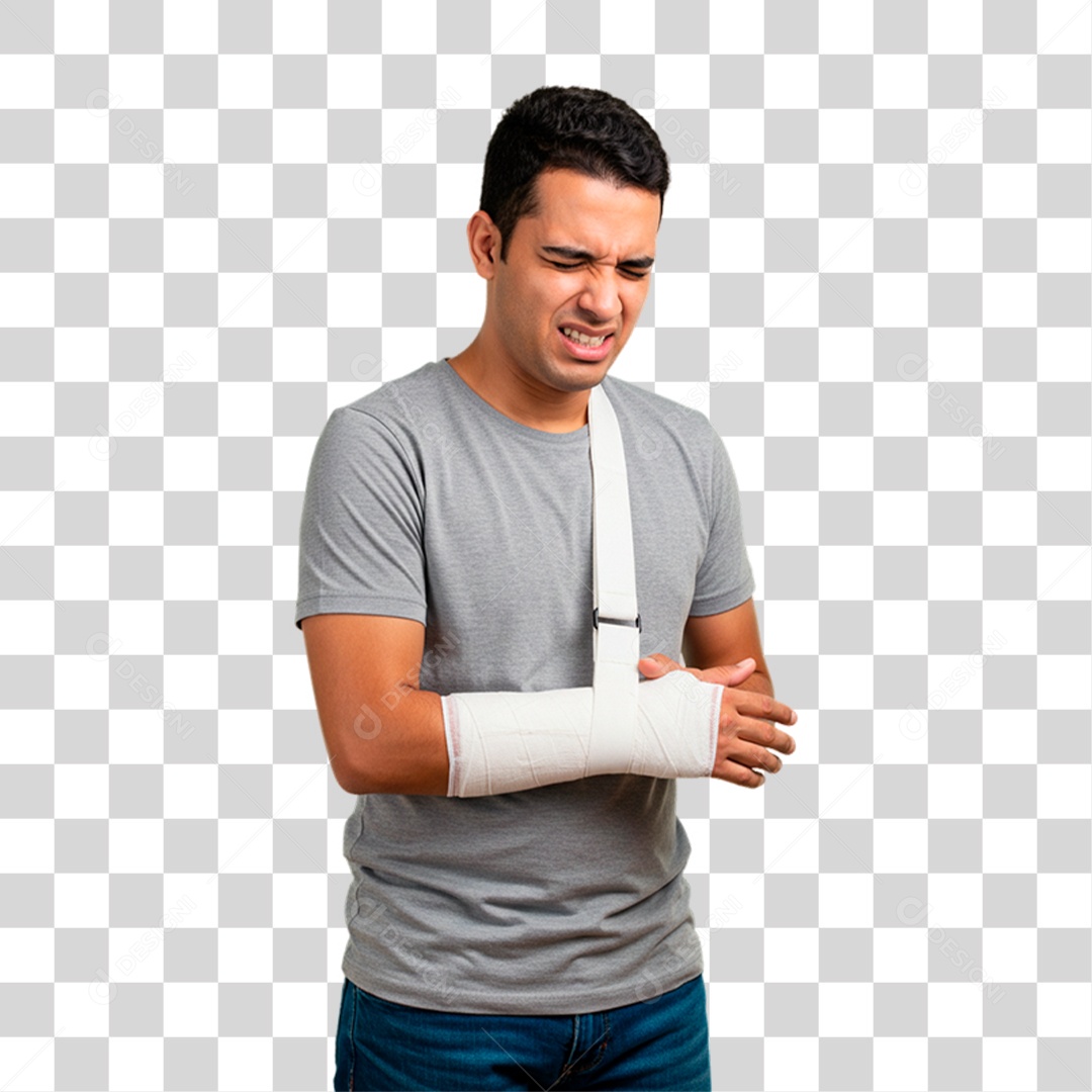 Homem com Tipoia PNG Transparente