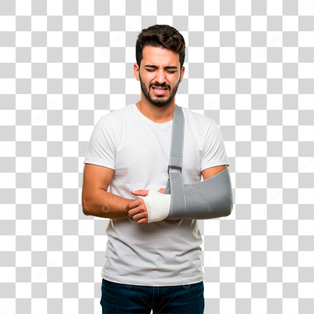 Homem com Tipoia PNG Transparente