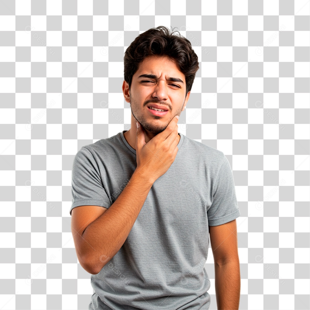 Homem com Dor de Dente PNG Transparente