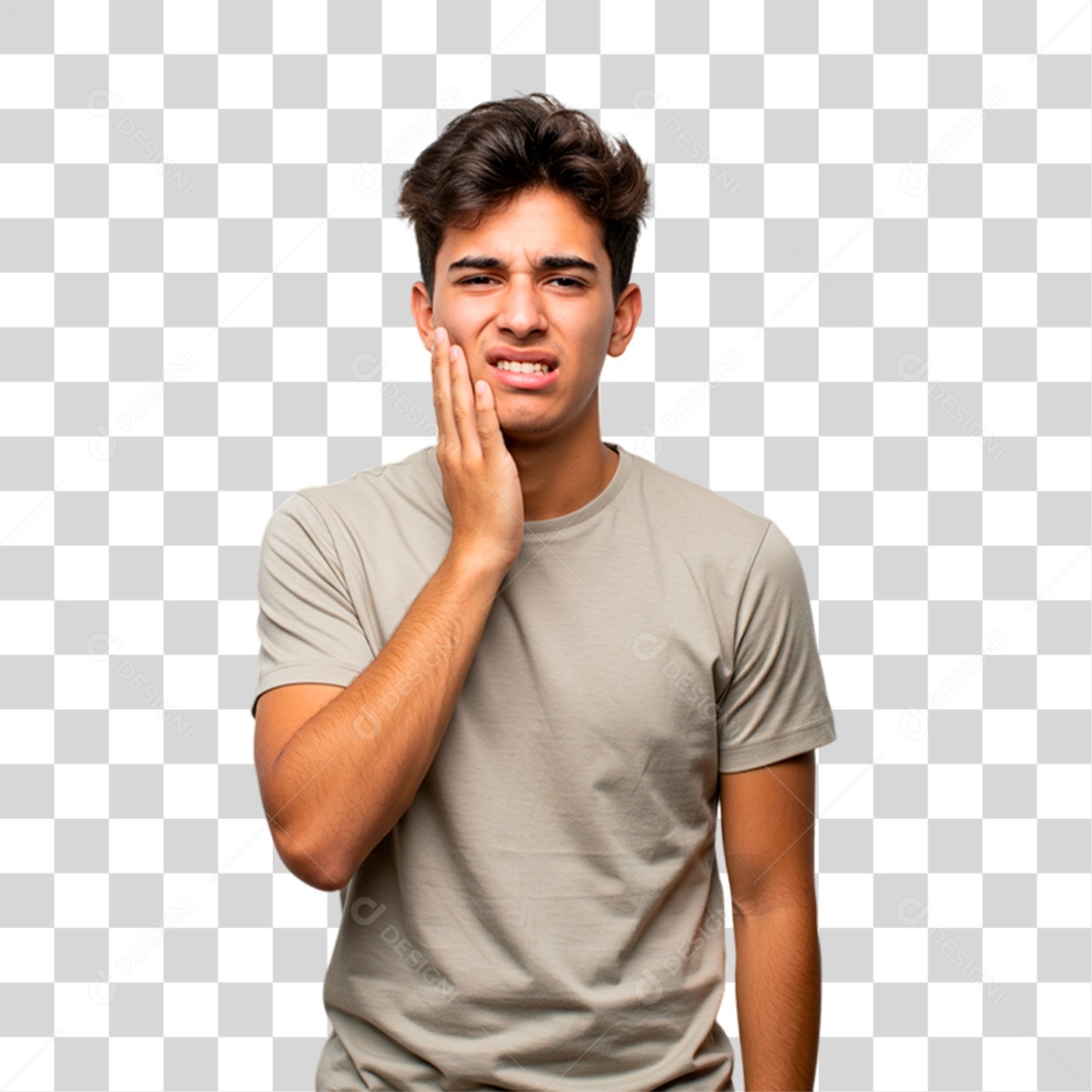 Homem com Dor de Dente PNG Transparente