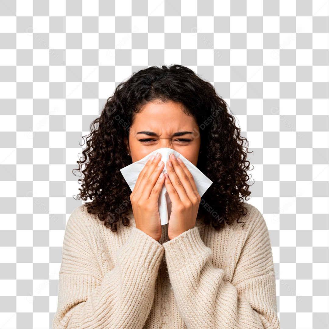 Mulher com Gripe PNG Transparente