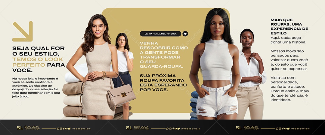 Loja de Moda Feminina Social Mídia PSD Editável