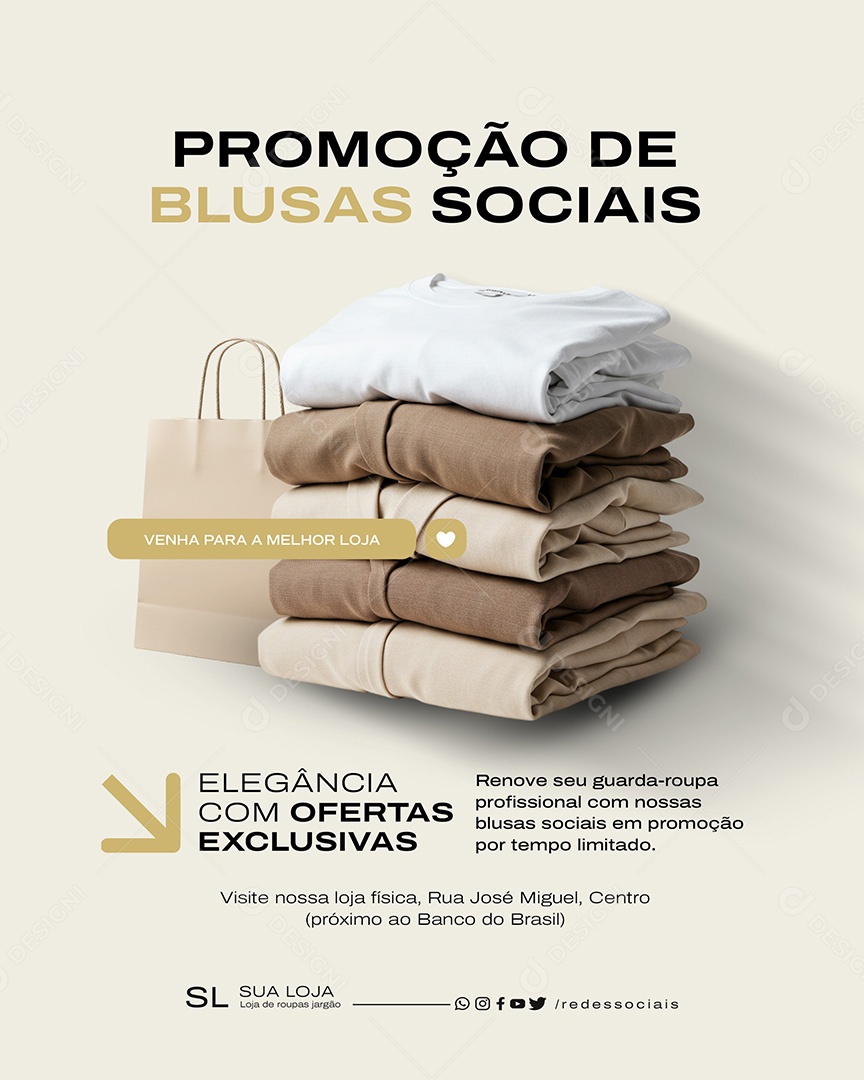 Loja de Moda Feminina Social Mídia PSD Editável