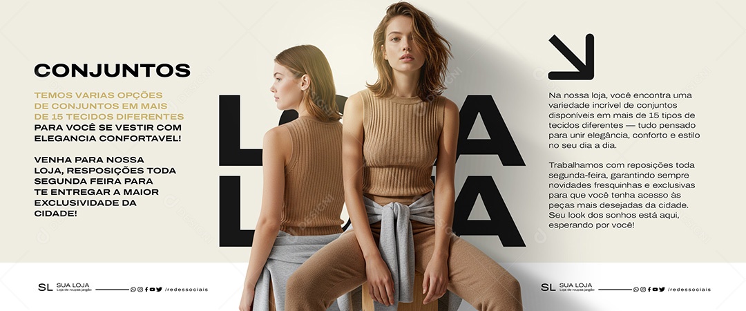 Loja de Moda Feminina Social Mídia PSD Editável