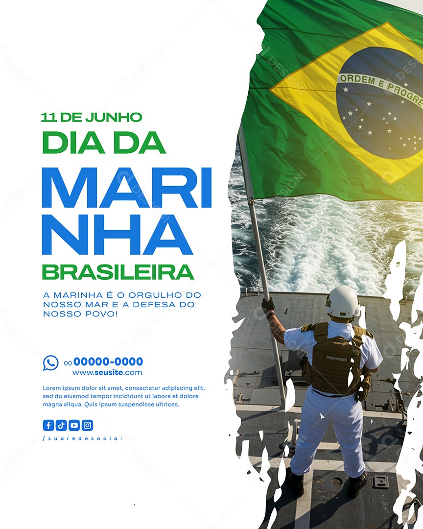 11 De Junho Dia da Marinha Brasileira Social Media PSD Editável