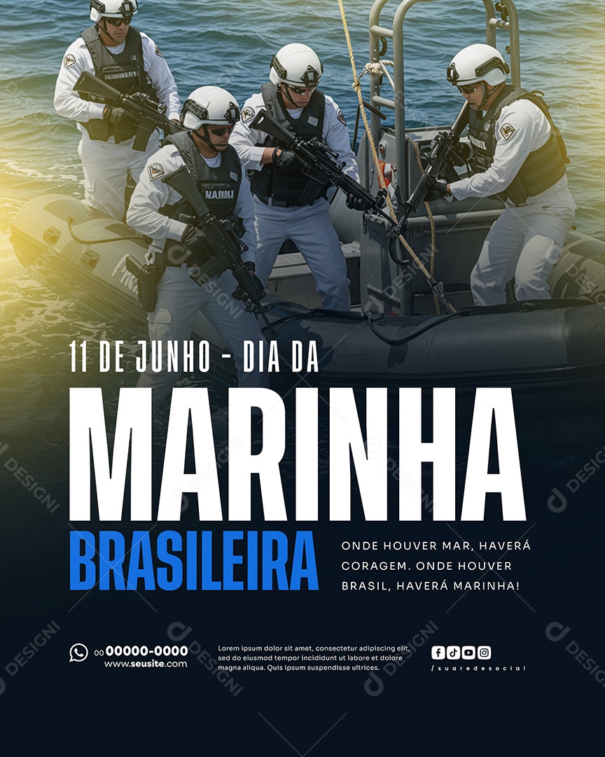 11 De Junho Dia da Marinha Brasileira Social Media PSD Editável