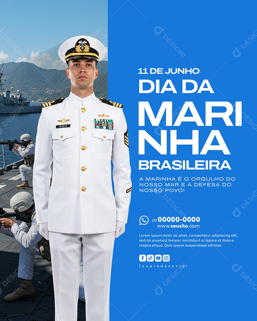 11 De Junho Dia da Marinha Brasileira Social Media PSD Editável