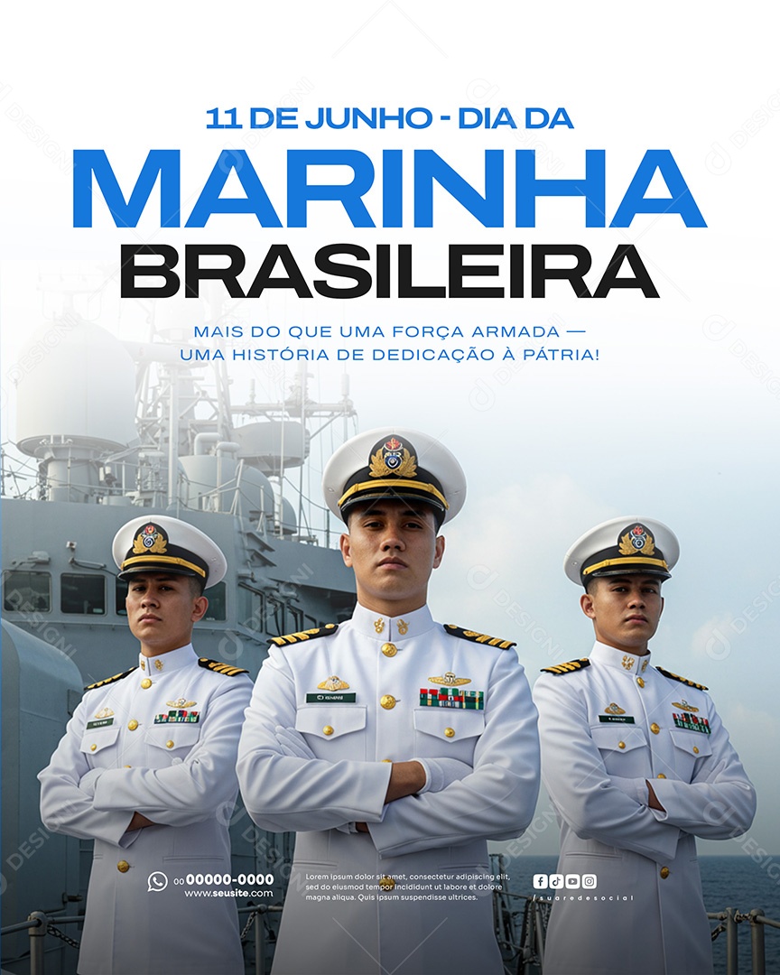 11 De Junho Dia da Marinha Brasileira Social Media PSD Editável