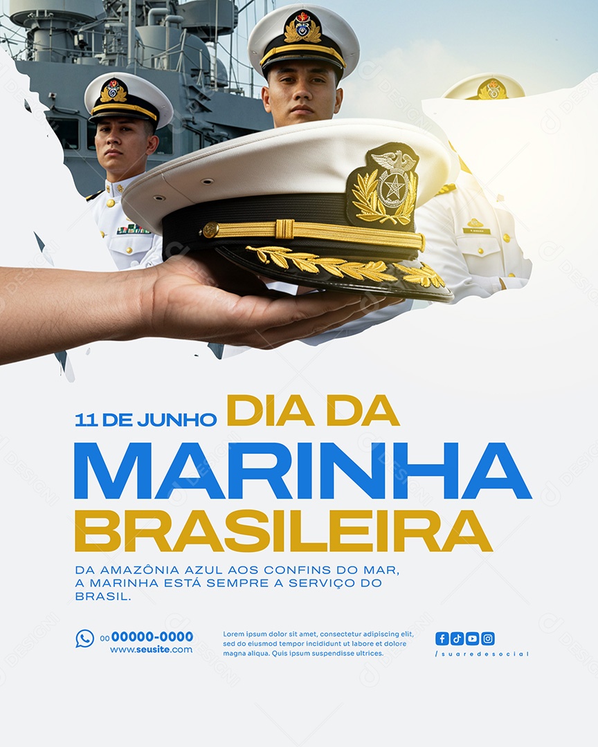 11 De Junho Dia da Marinha Brasileira Social Media PSD Editável