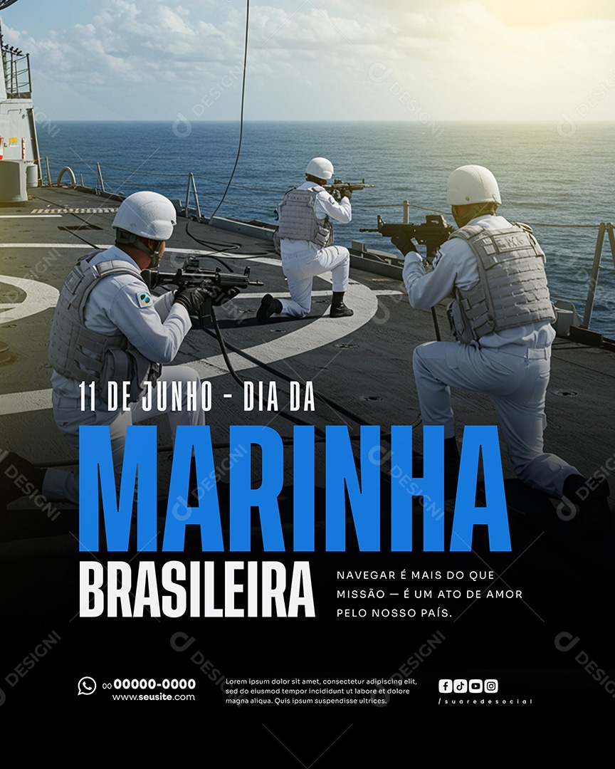 11 De Junho Dia da Marinha Brasileira Social Media PSD Editável