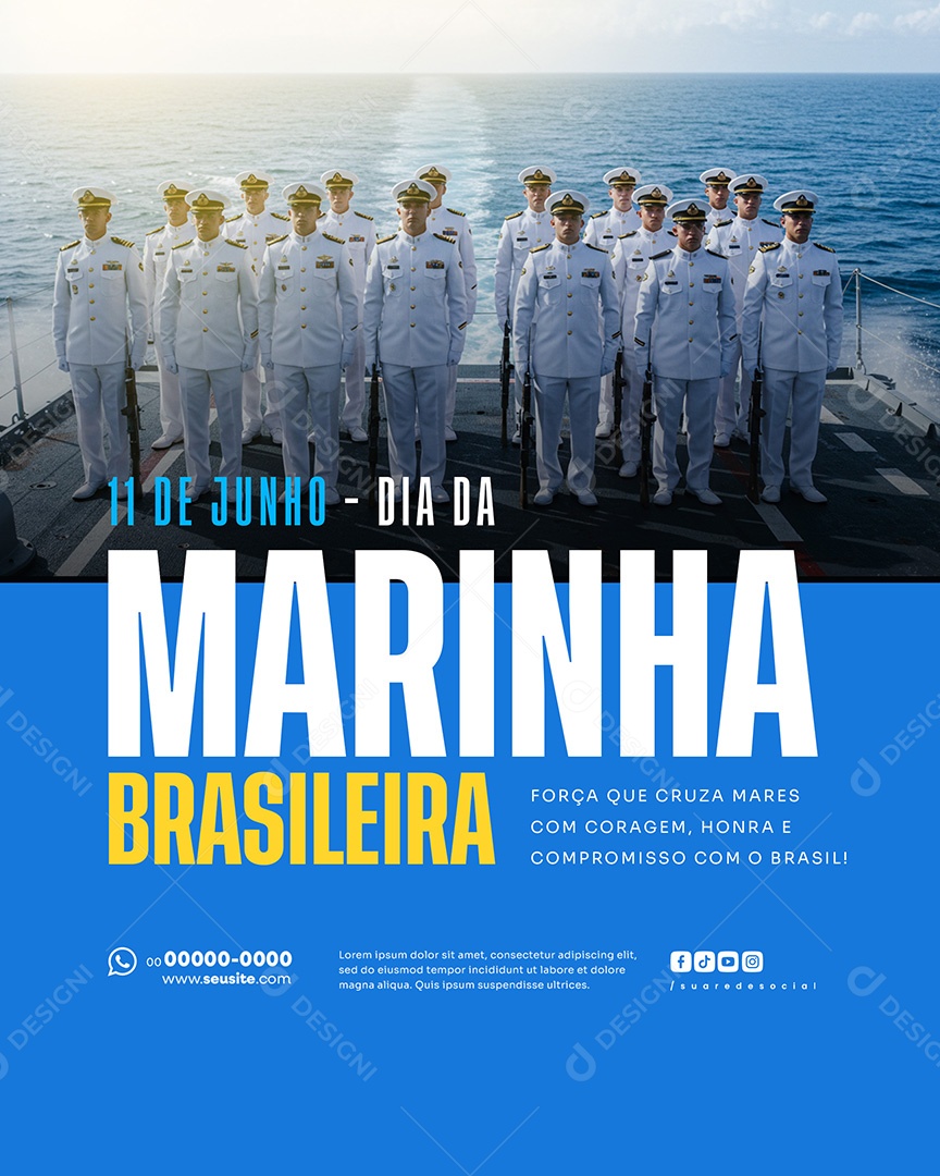 11 De Junho Dia da Marinha Brasileira Social Media PSD Editável