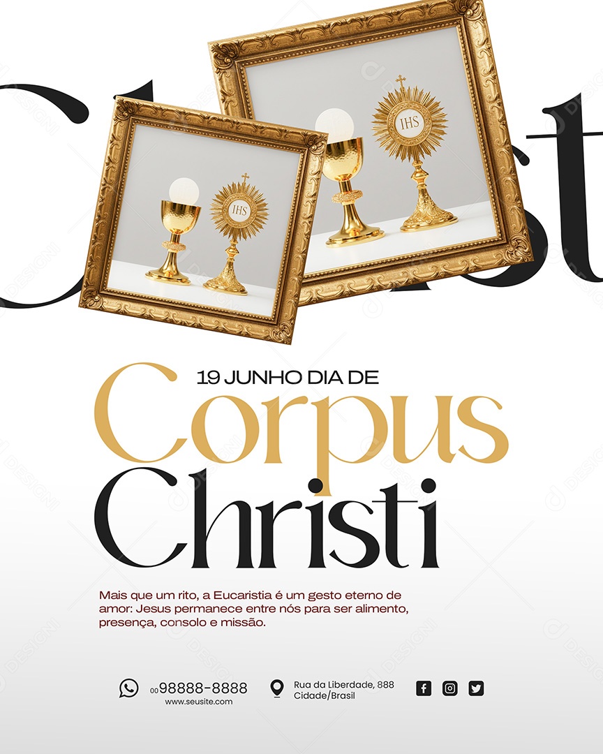 19 de Junho Dia de Corpus Christi Social Media PSD Editável