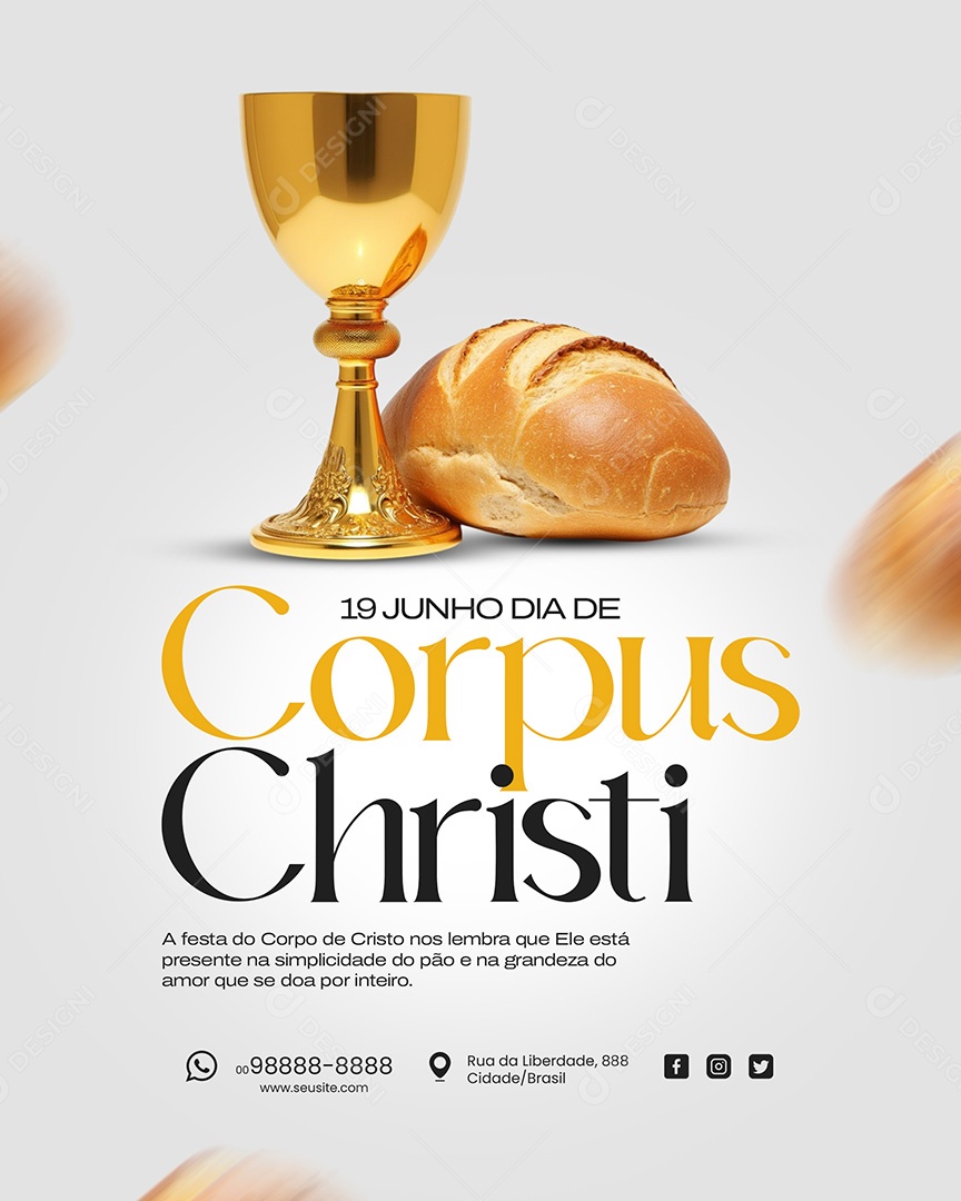 19 de Junho Dia de Corpus Christi Social Media PSD Editável