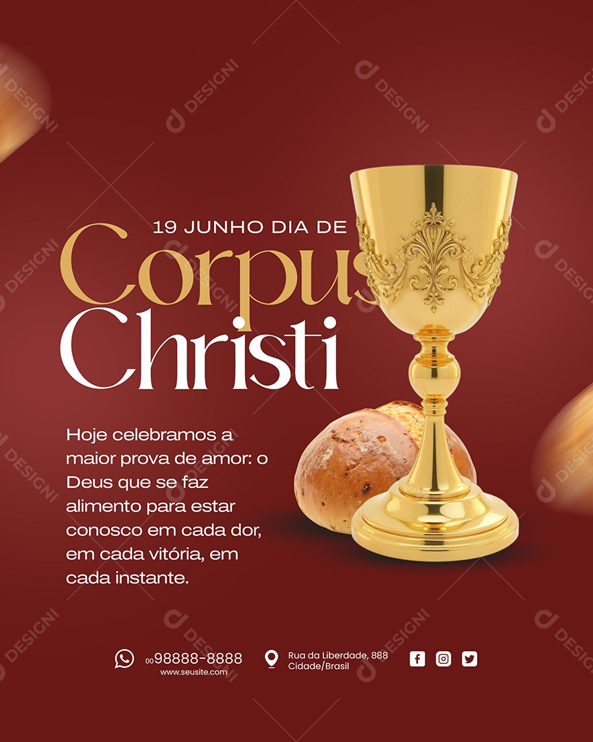 19 de Junho Dia de Corpus Christi Social Media PSD Editável