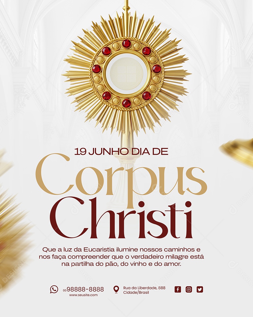 19 de Junho Dia de Corpus Christi Social Media PSD Editável