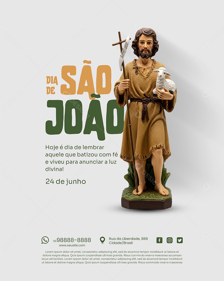 24 de Junho Dia de São João Social Media PSD Editável