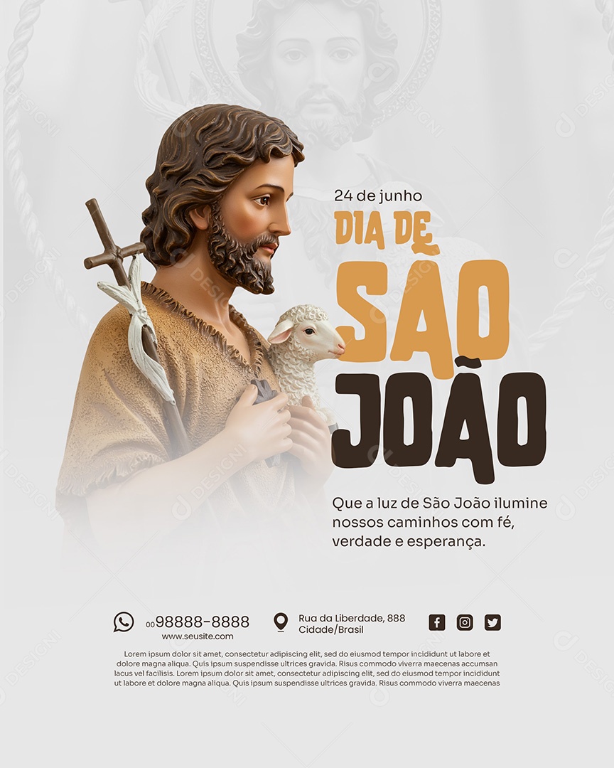 24 de Junho Dia de São João Social Media PSD Editável