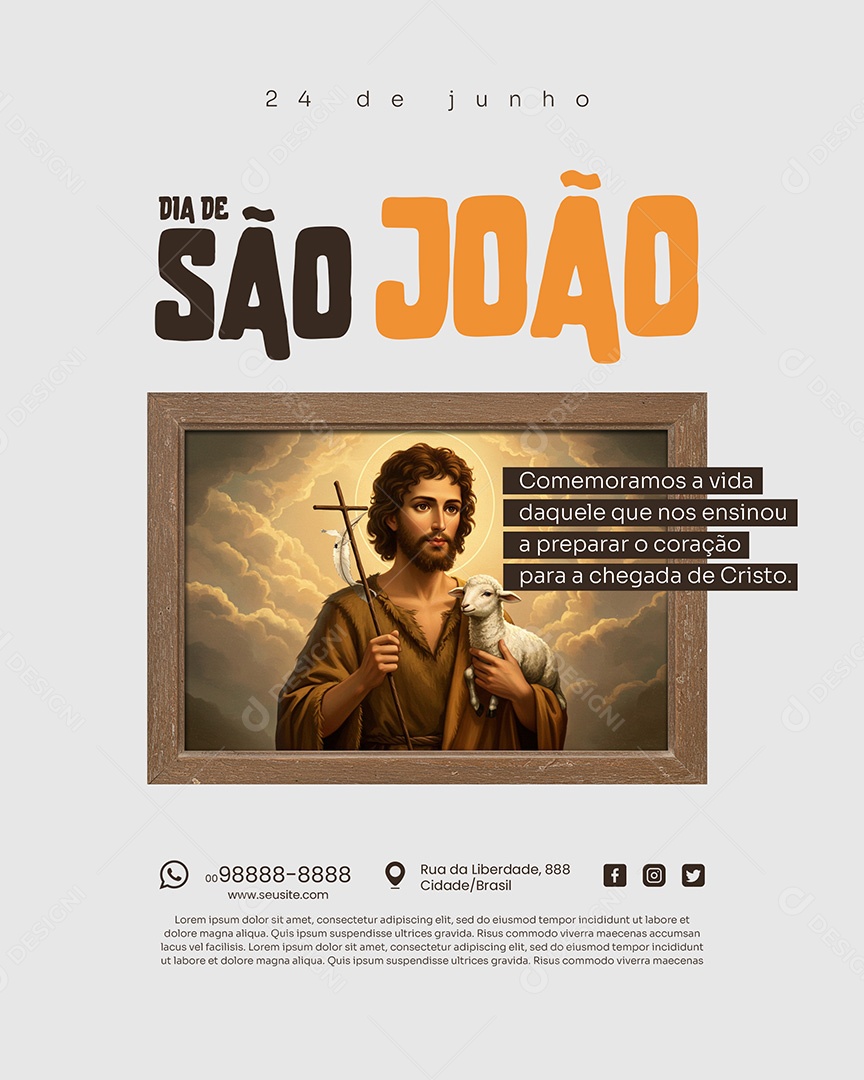 24 de Junho Dia de São João Social Media PSD Editável