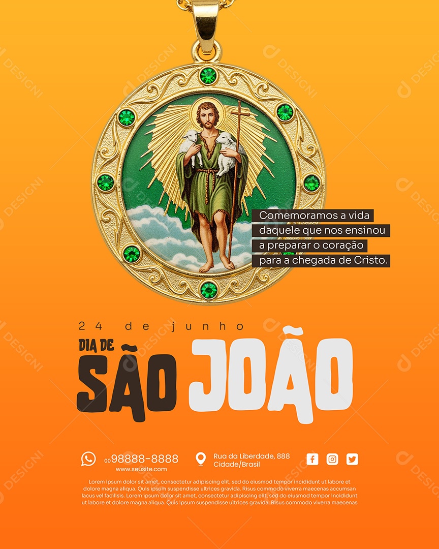 24 de Junho Dia de São João Social Media PSD Editável