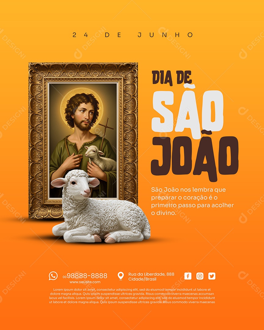 24 de Junho Dia de São João Social Media PSD Editável