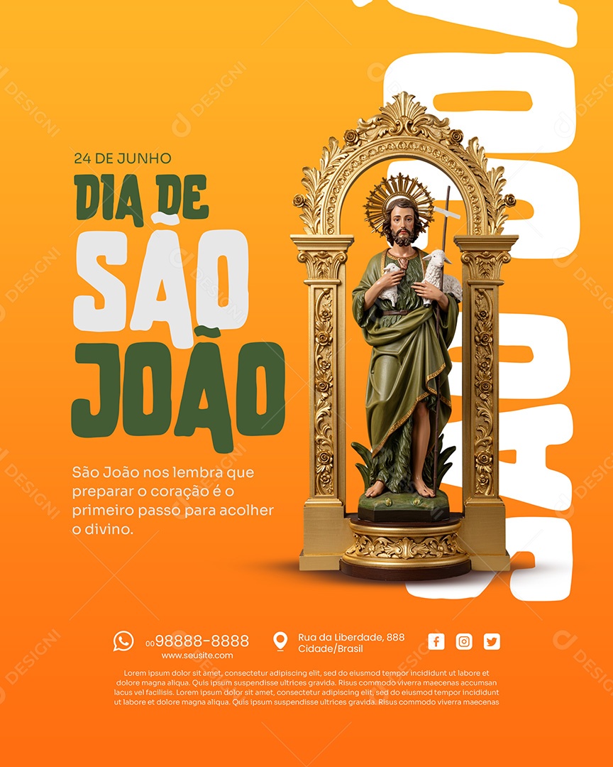24 de Junho Dia de São João Social Media PSD Editável