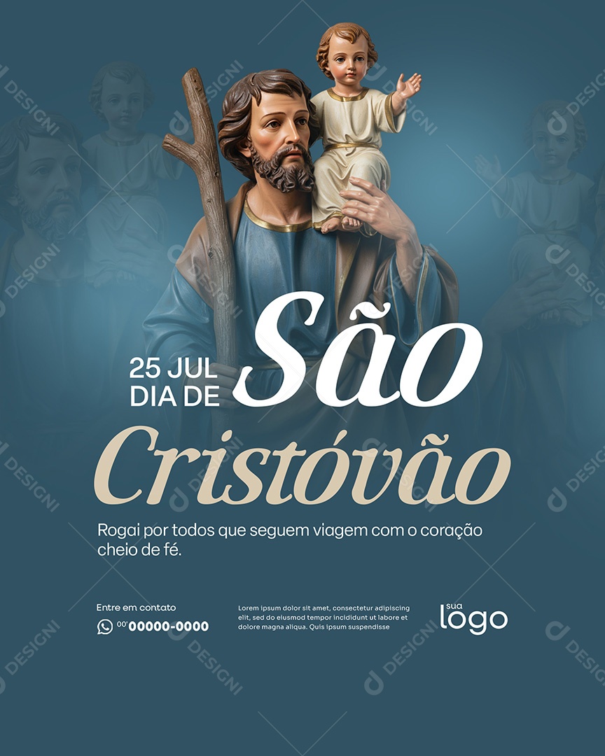 25 de Julho Dia de São Cristovão Social Media PSD Editável