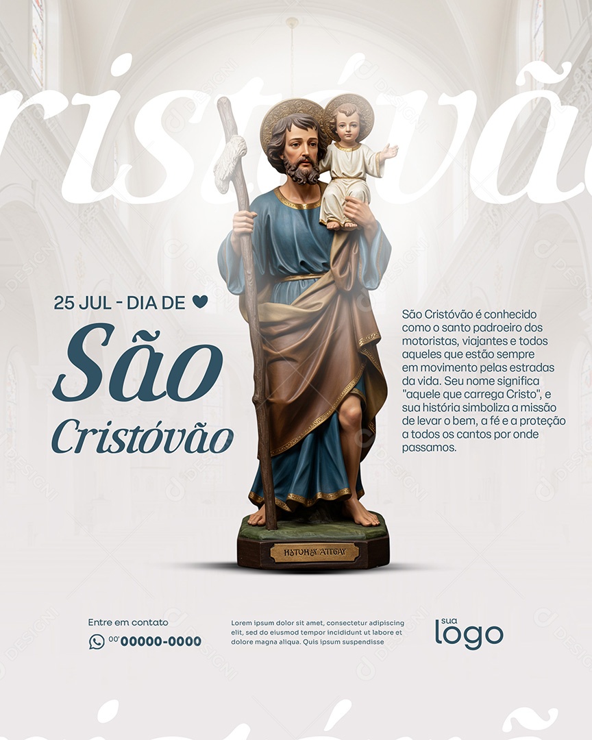 25 de Julho Dia de São Cristovão Social Media PSD Editável