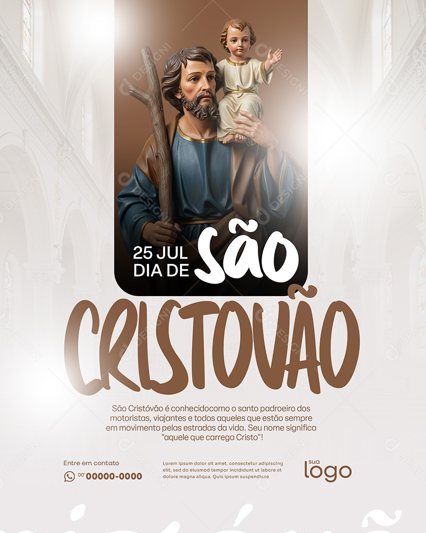 25 de Julho Dia de São Cristovão Social Media PSD Editável