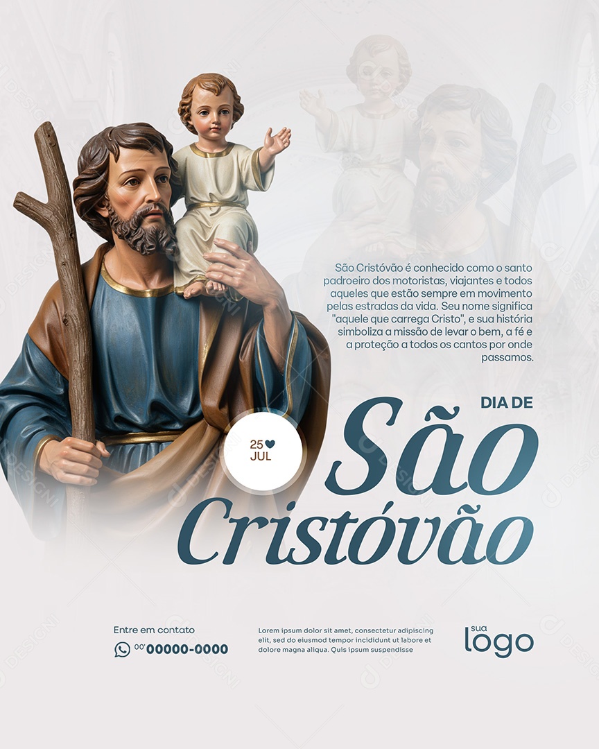 25 de Julho Dia de São Cristovão Social Media PSD Editável