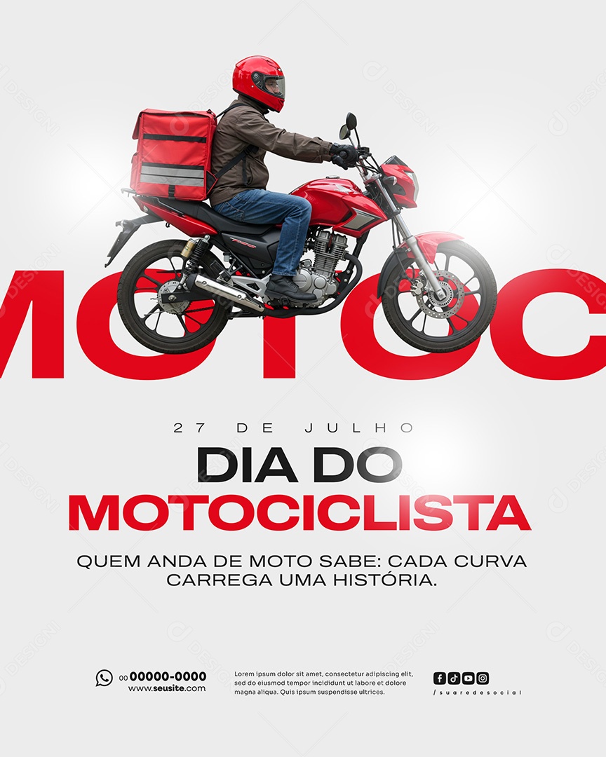 27 de Julho Dia Do MotociclistaSocial Media PSD Editável