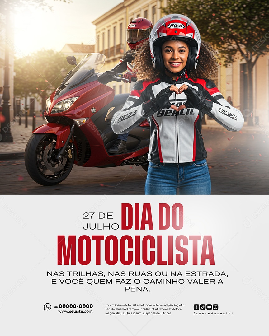 27 de Julho Dia Do Motociclista Social Media PSD Editável