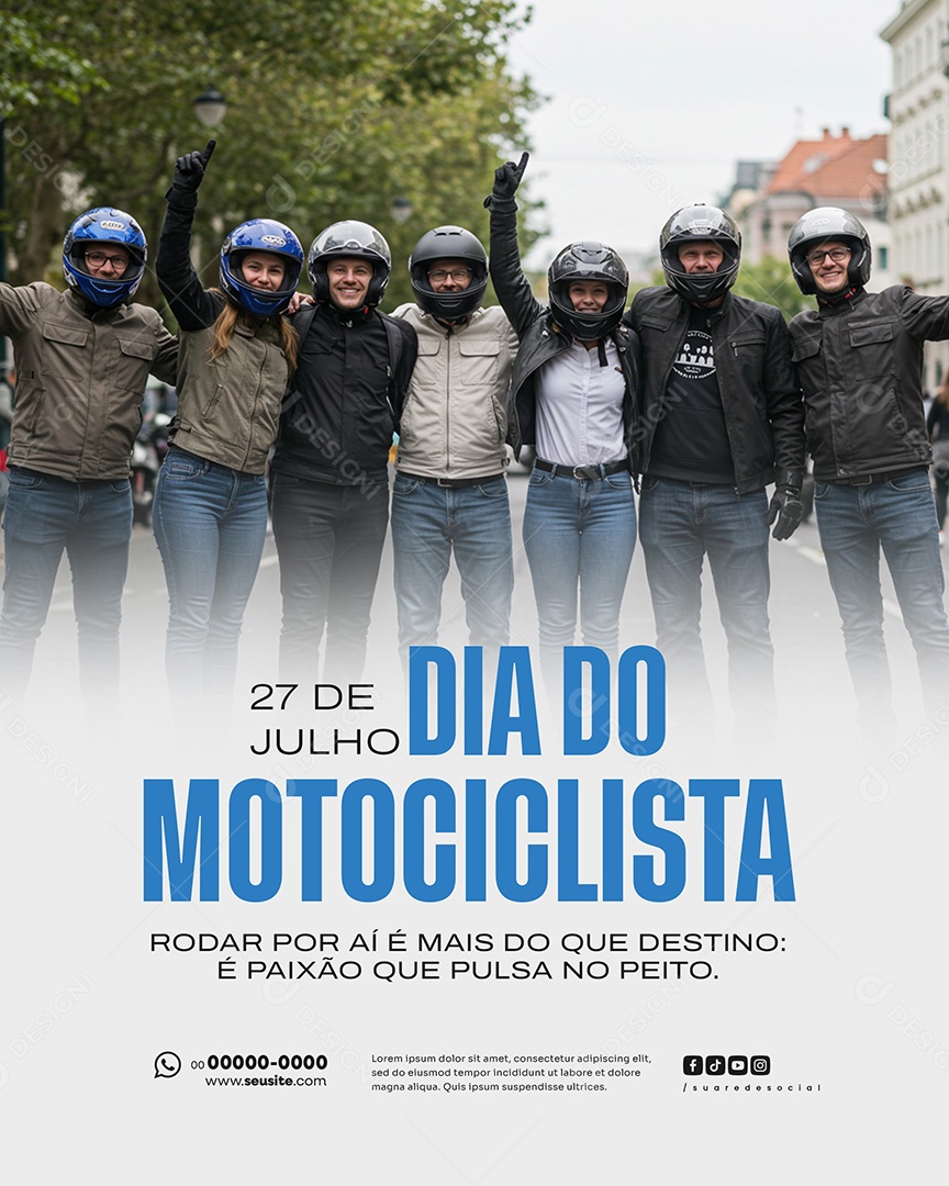 27 de Julho Dia Do Motociclista Social Media PSD Editável