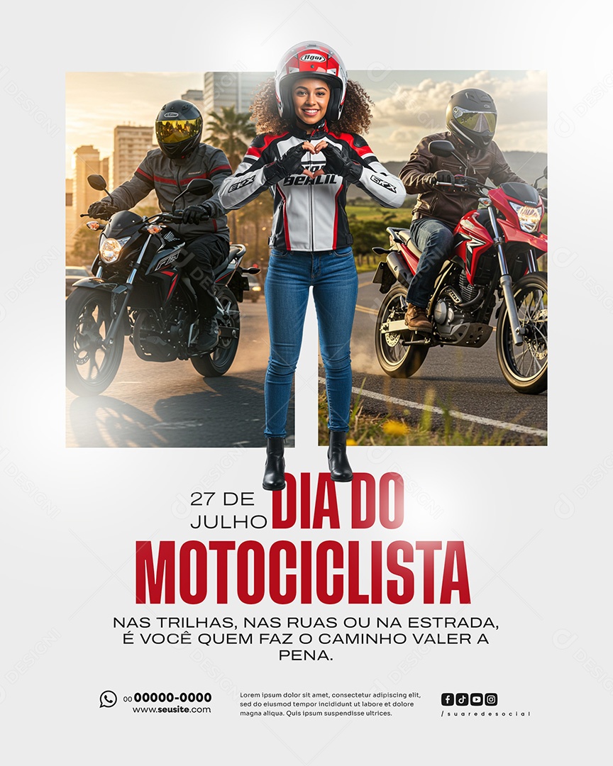 27 de Julho Dia Do Motociclista Social Media PSD Editável