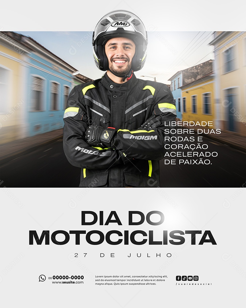 27 de Julho Dia Do Motociclista Social Media PSD Editável