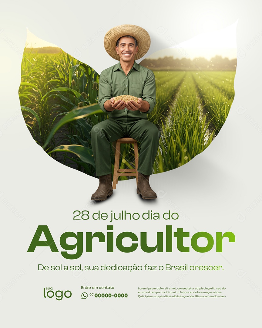 28 de Julho Dia do Agricultor Social Media PSD Editável