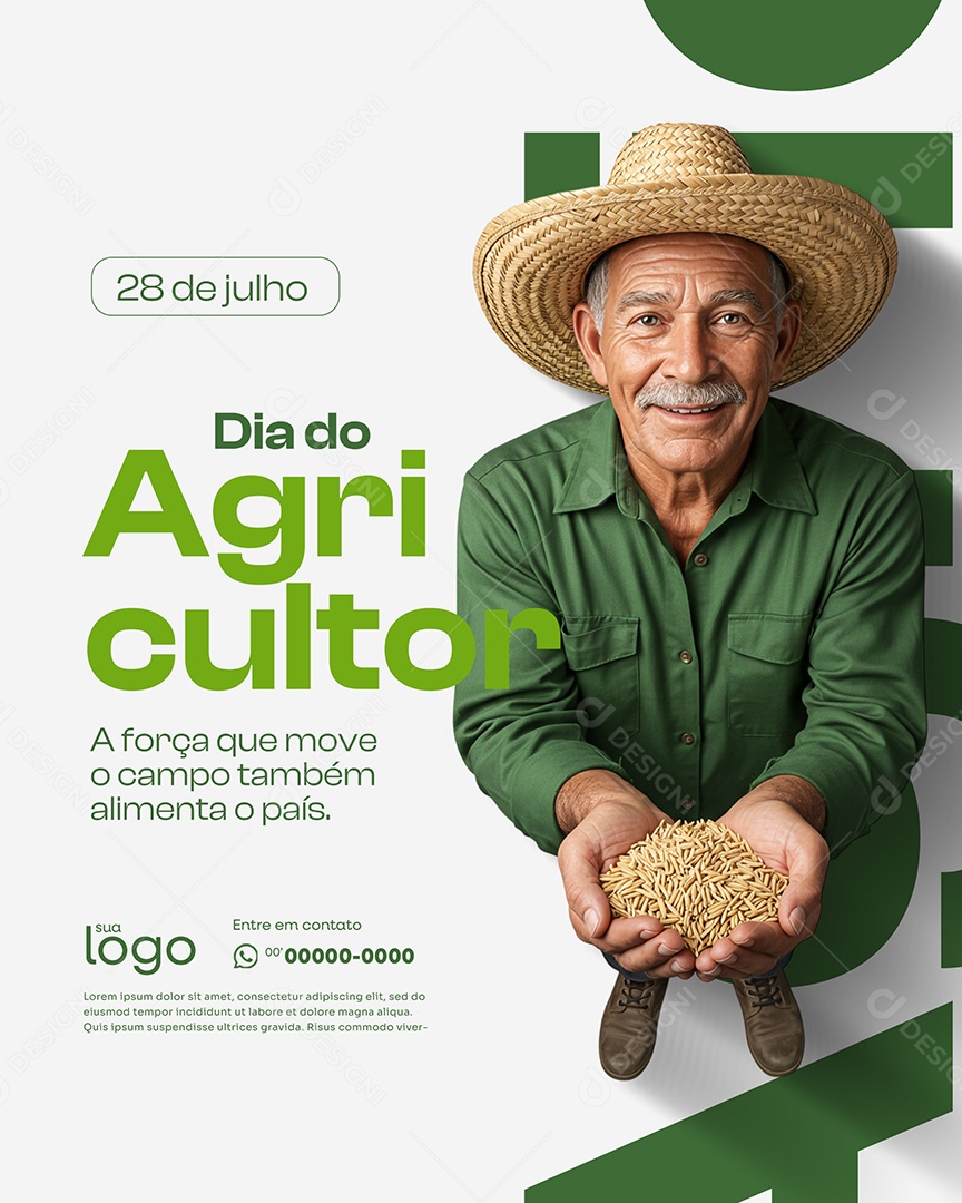 28 de Julho Dia do Agricultor Social Media PSD Editável
