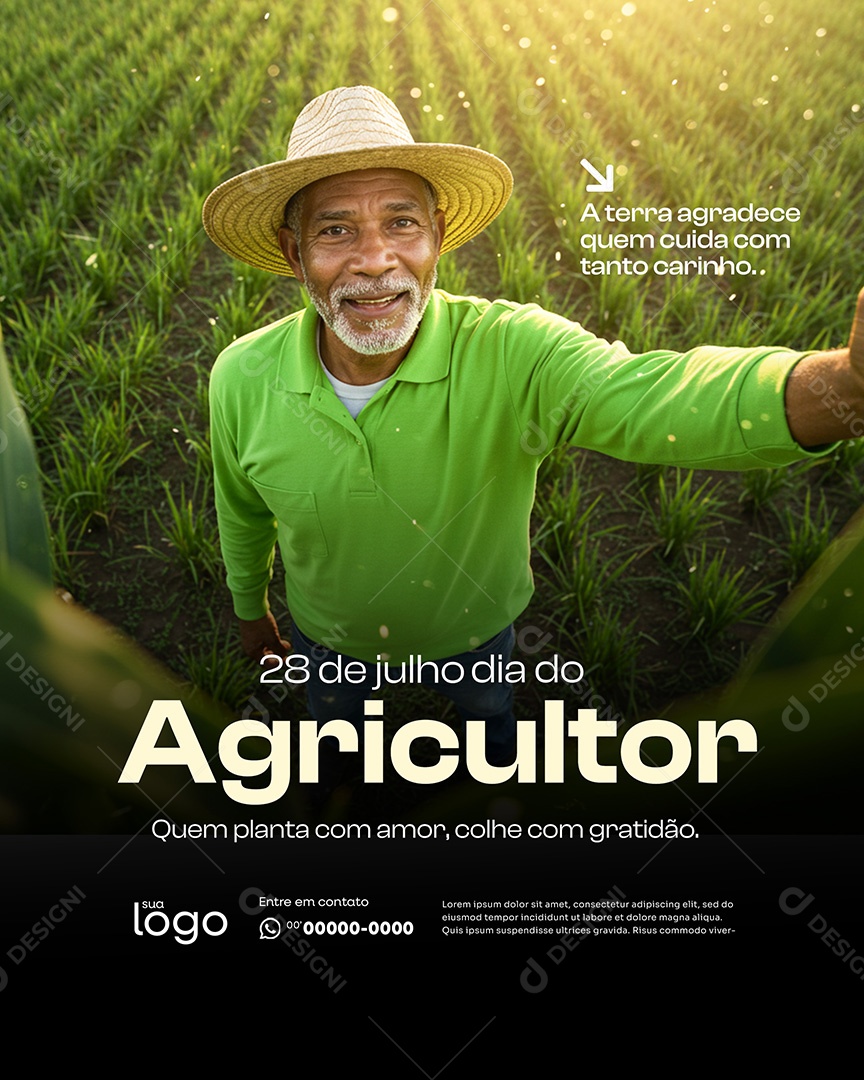 28 de Julho Dia do Agricultor Social Media PSD Editável